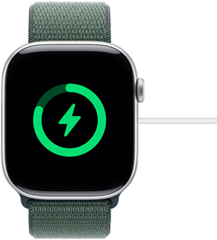 Eine fast vollst�ndig aufgeladene Apple Watch Series 10.