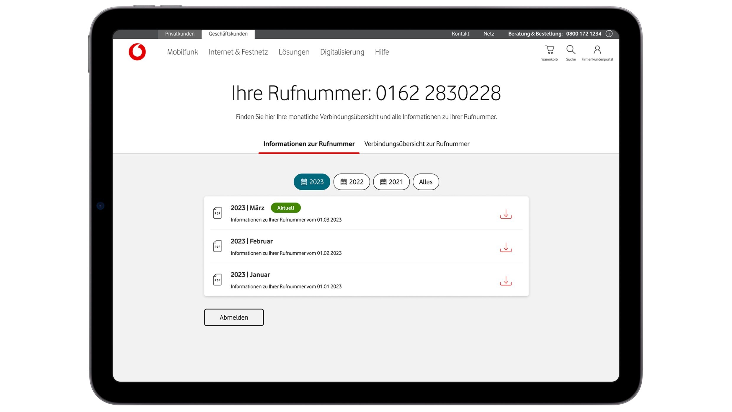 Digitale Verbindungsnachweise