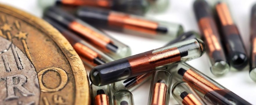 RFID-Chips in Nahaufnahme