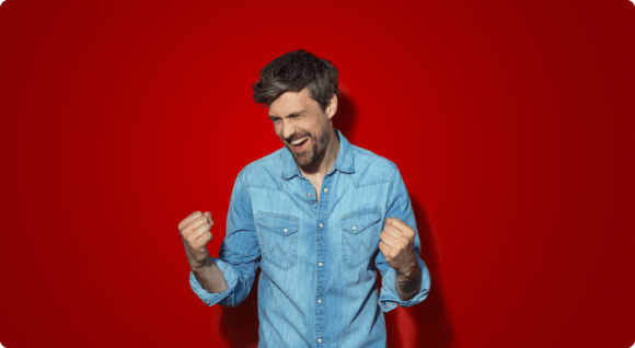 Mann, der sich freut