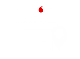 Illustration eines Vodafone-Shops mit Map-Marker