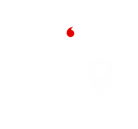 Illustration eines Vodafone-Shops mit Map-Marker