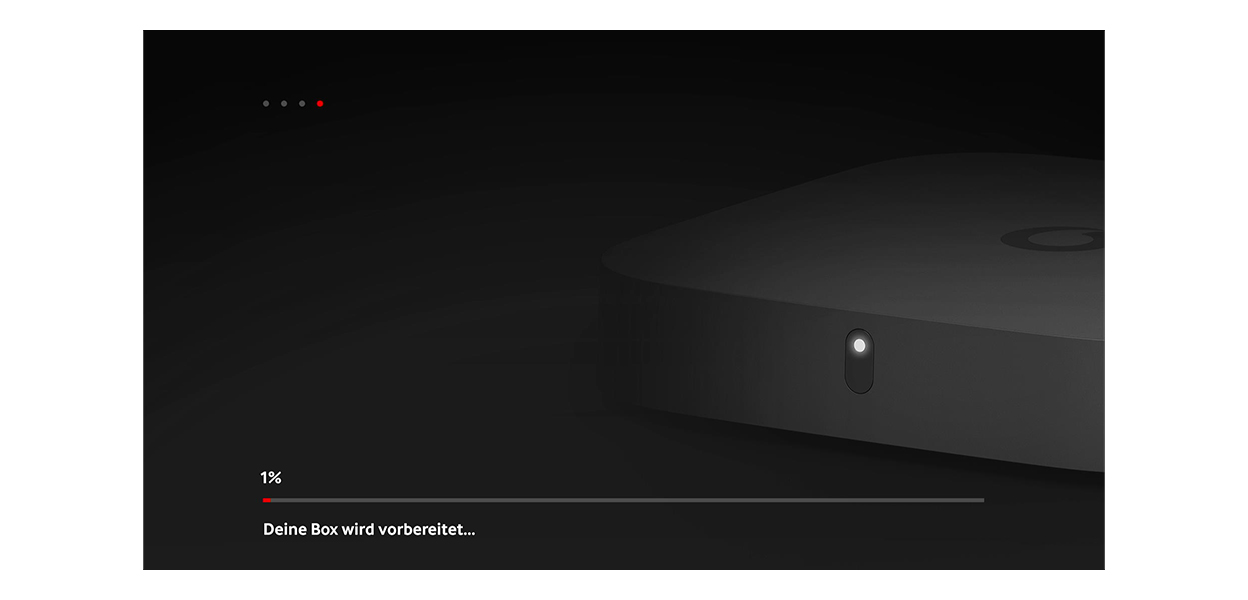 Anleitungsfoto: Deine Box wird vorbereitet und startet den Sendersuchlauf