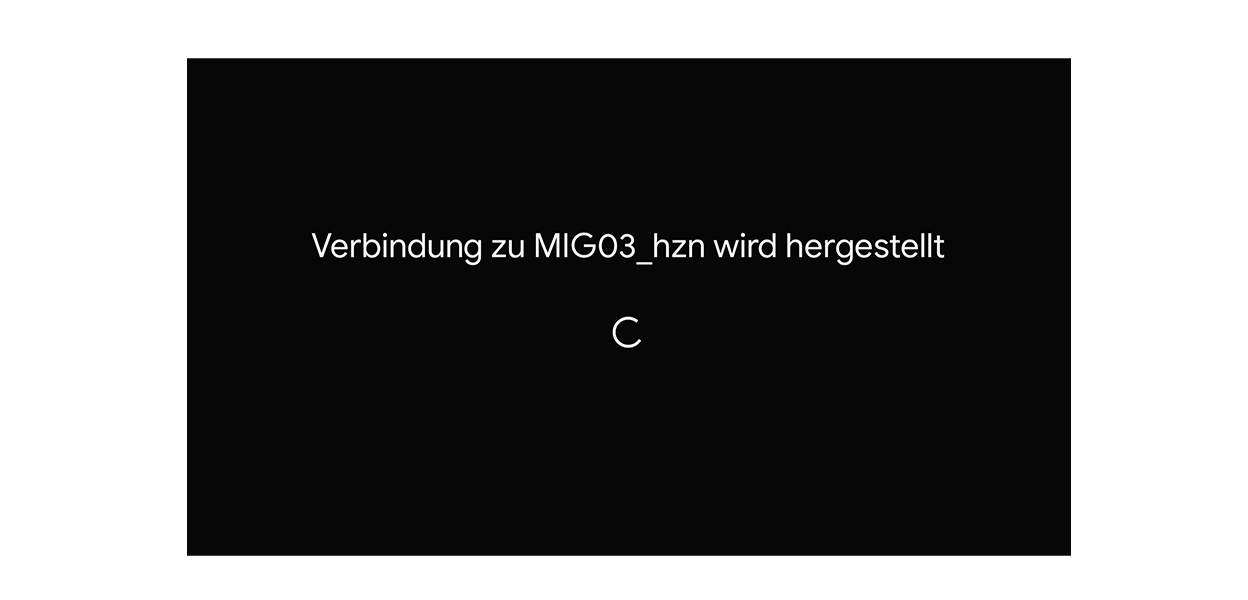 Anleitungsfoto: Verbindung zum WLAN-Netzwerk wird hergestellt