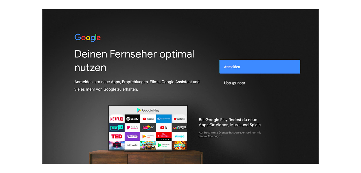 Anleitungsfoto: GigaTV wird mit einem Google-Konto angemeldet
