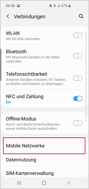 Daten-Roaming ein- und ausschalten