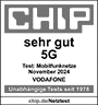 CHIP sehr gut 5G Test: Mobilfunknetze November 2024 Vodafone