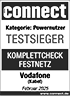 Connect Siegel Powernutzer sehr gut im Komplettcheck Festnetz von Vodafone (Kabel) Februar 2025