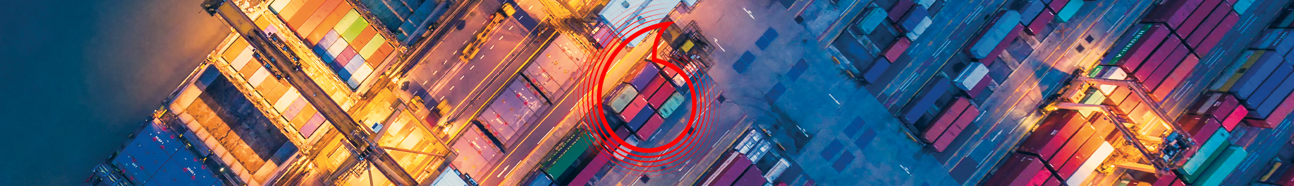 Containerhafen aus der Makro-Perspektive.