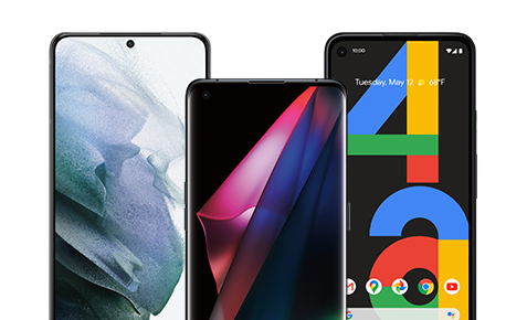 Smartphones auf wei&szlig;em Untergrund