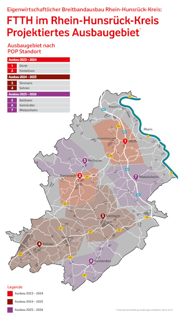 Rhein Hunsr&uuml;ck Kreis Karte