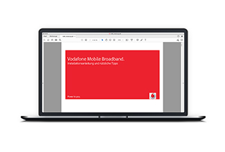 Anleitung auf Laptop-Screen