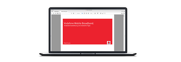 Anleitung auf Laptop-Screen