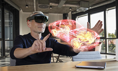 Mann nutze Augmented Reality