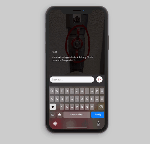 Chat-Funktion in AR ASSISTANT