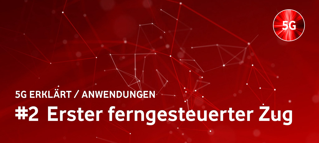 Schriftzug: Erster ferngesteuerter Zug.