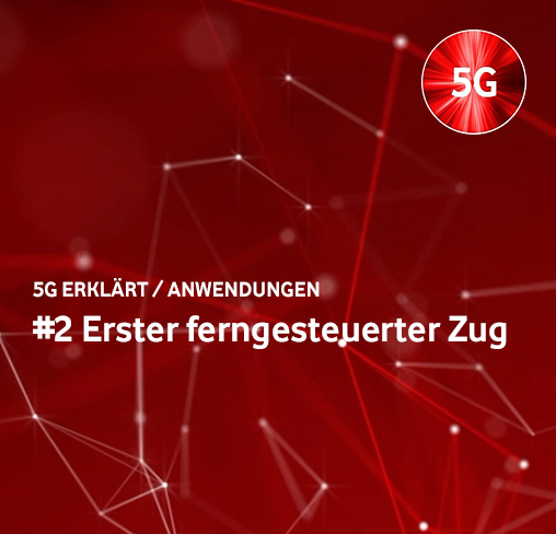 Schriftzug: Erster ferngesteuerter Zug.