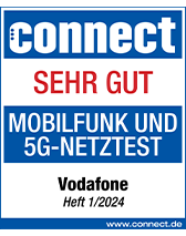 connect Test zum Mobilfunk-Netz 2024: Note sehr gut f&uuml;r Vodafone