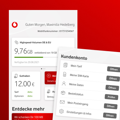 Dein Guthaben und Datenvolumen