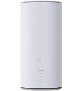 Produktfoto: GigaCube 5G. Frontansicht, stehender Router. Farbe: Wei&szlig;.