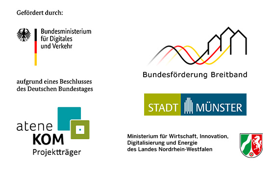 Firmenlogos der Ausbaupartner f&uuml;r das Glasfasernetz in M&uuml;nster
