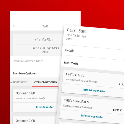 Tarife, Optionen und Angebote