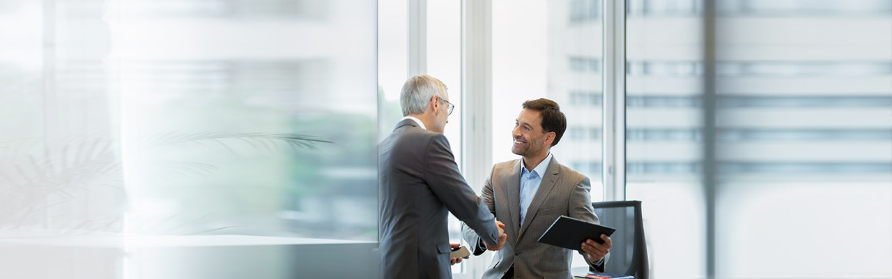 Zwei Gesch&auml;ftspartner beim Handshake
