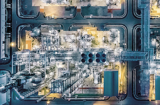 Fabrikgel&auml;nde aus der Makroperspektive.