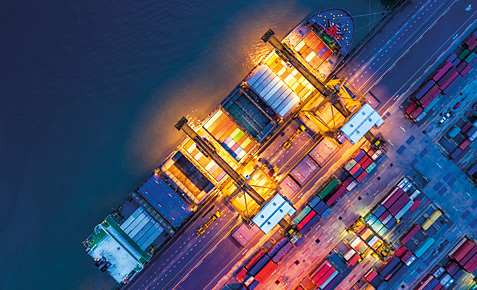 Digitalisierung auf Containerumschlagplatz